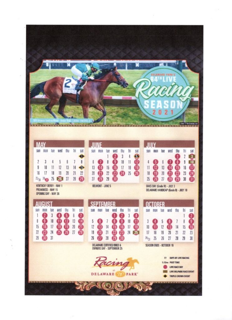 Live Racing Calendar Delaware Thoroughbred Horsemen's Association