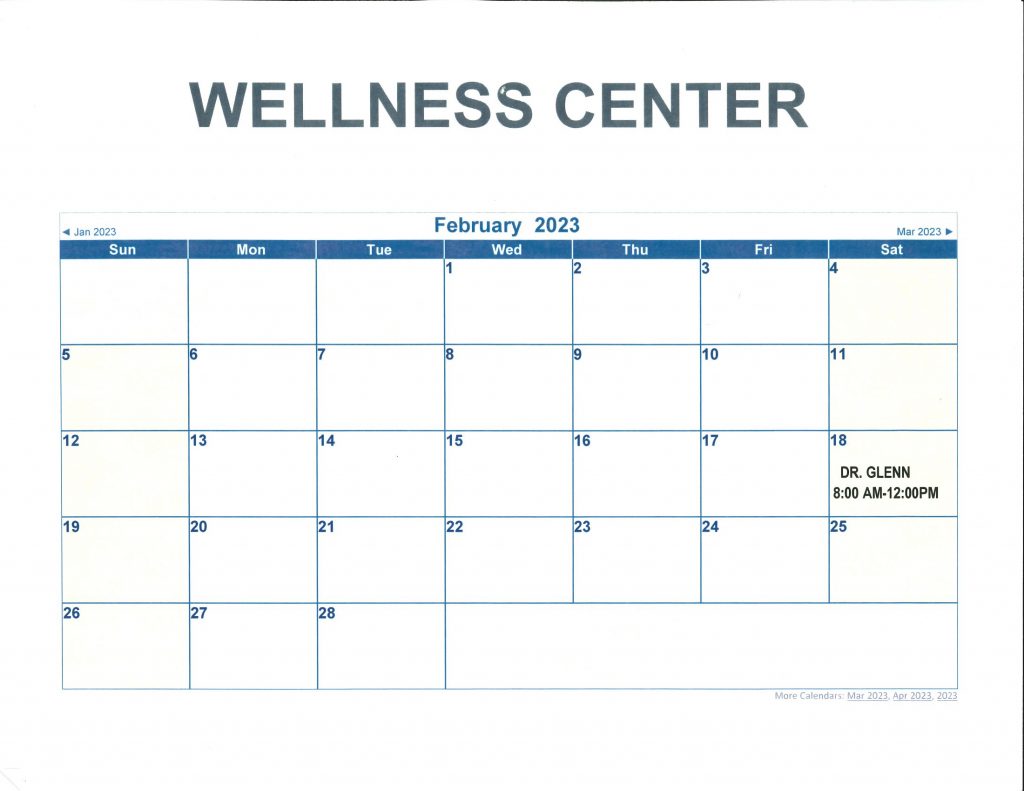 Feb. Clinic calendar