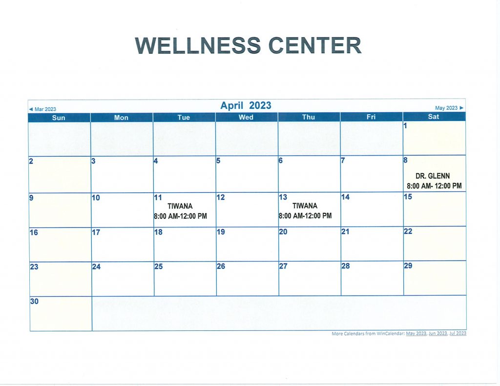 April Clinic Calendar