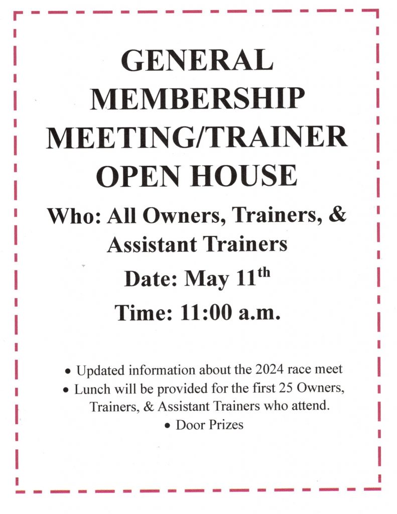 General membership meeting and trainer open house
